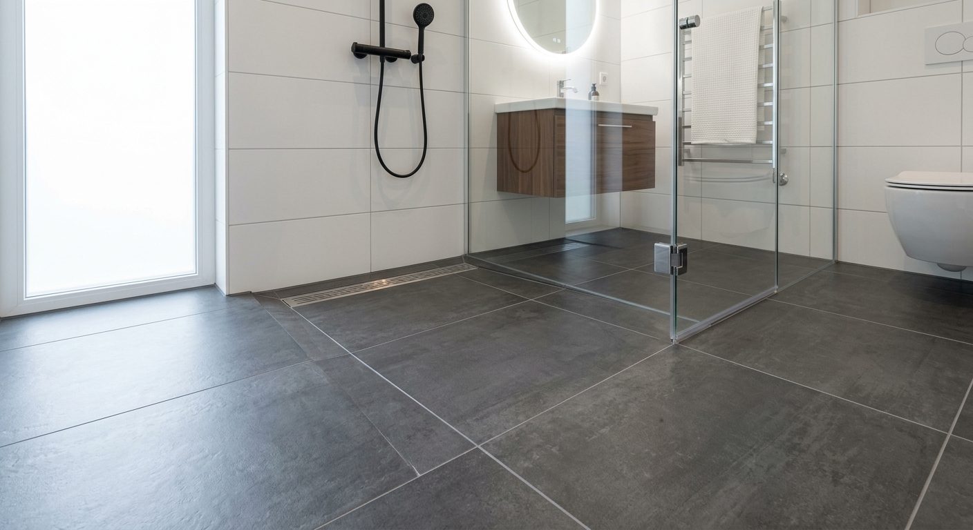 Epoxy voegwerk in complete nieuwe badkamer